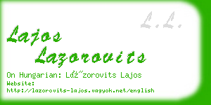 lajos lazorovits business card